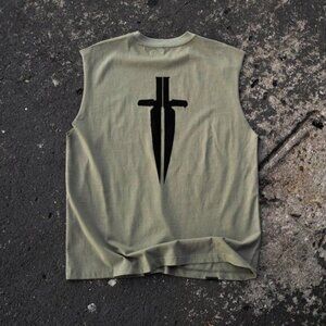 Ironwilled DAGGER CUTOFF Tee (Olive/XXL) Limited Edition
